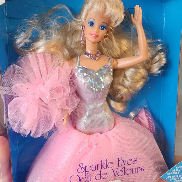 Set of 2: Barbie and Ken Sparkle Eyes, 1991, Barbie Slarkle Eyes, Ken, Doll - Picture 3 of 10